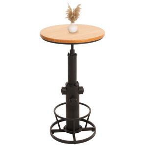 Bartisch Bistrotisch Thekentisch höhenverstellbar Industrial Ø61cm natur