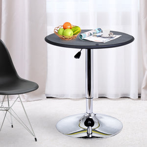 Bartisch höhenverstellbar Vintage Kunstleder schwarz silber