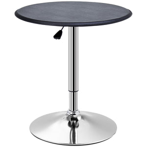 Bartisch höhenverstellbar Vintage Kunstleder schwarz silber