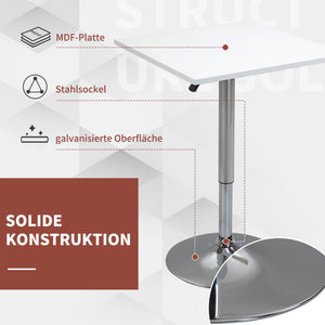 Bartisch höhenverstellbar drehbar stabil Metall weiss