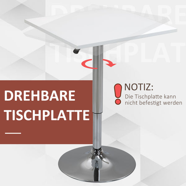 Bartisch höhenverstellbar drehbar stabil Metall weiss