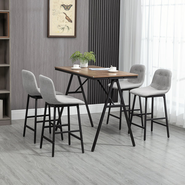 Bartisch Set mit Barhockern im Industrie Design hellgrau