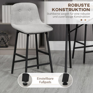 Bartisch Set mit Barhockern im Industrie Design hellgrau