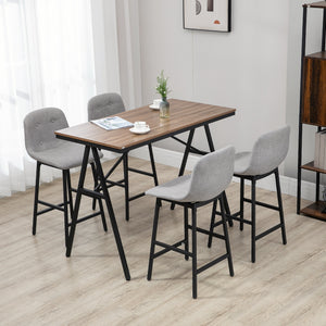 Bartisch Set mit Barhockern im Industrie Design hellgrau