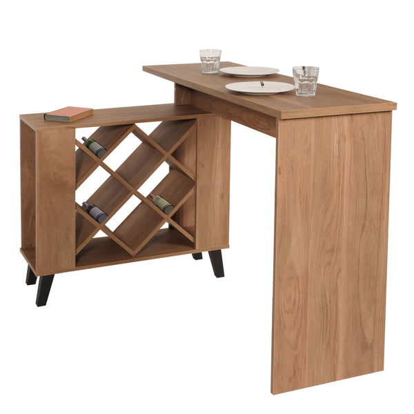 Bartisch Stehtisch Thekentisch Weinregal Weinschrank 93x120x98cm braun