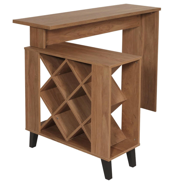 Bartisch Stehtisch Thekentisch Weinregal Weinschrank 93x120x98cm braun