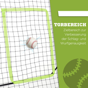 Baseball Rebounder tragbar Rückprallwand 123x174cm Schwarz