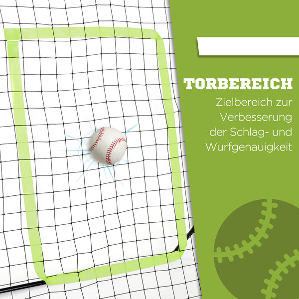 Baseball Rebounder tragbar Rückprallwand 123x174cm Schwarz