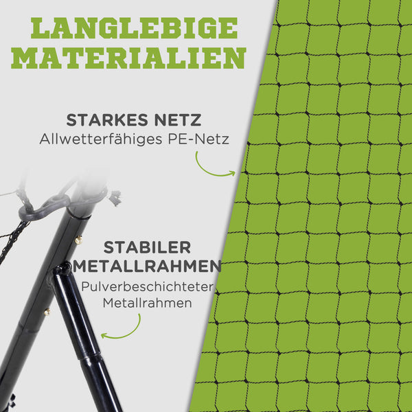 Baseball Rebounder tragbar Rückprallwand 123x174cm Schwarz