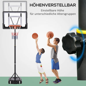 Basketballkorb höhenverstellbar für Kinder Schwarz