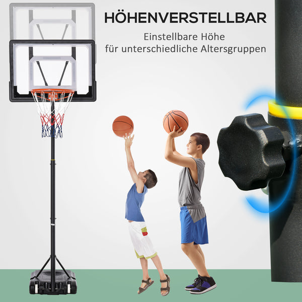 Basketballkorb höhenverstellbar für Kinder Schwarz