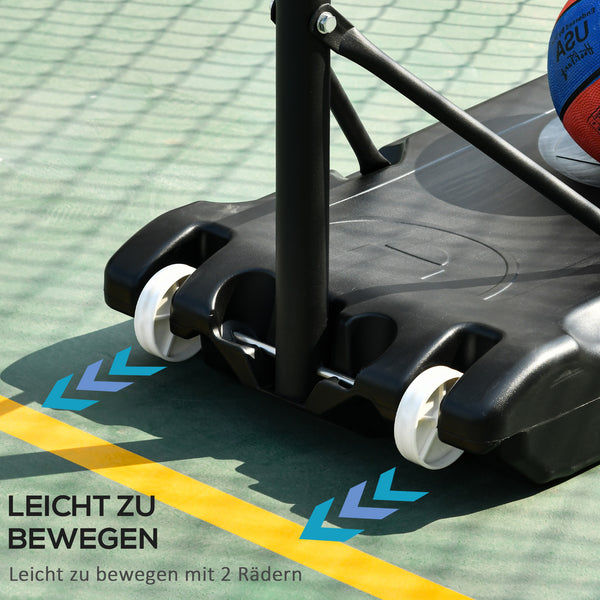 Basketballkorb höhenverstellbar für Kinder Schwarz
