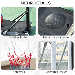 Basketballkorb höhenverstellbar für Kinder Schwarz