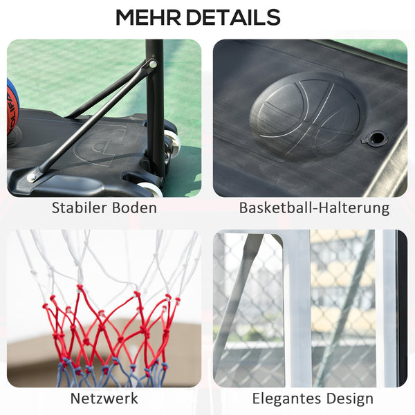 Basketballkorb höhenverstellbar für Kinder Schwarz