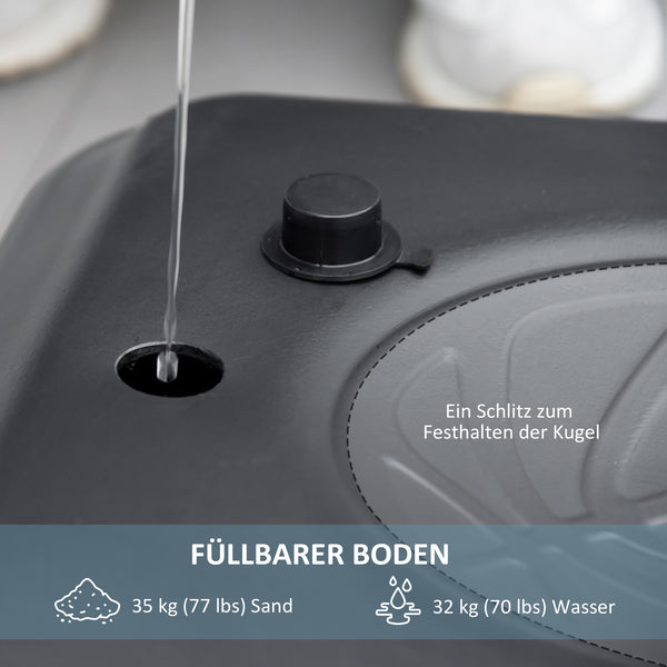 Basketballkorb höhenverstellbar mit Rollen 220-250cm Schwarz
