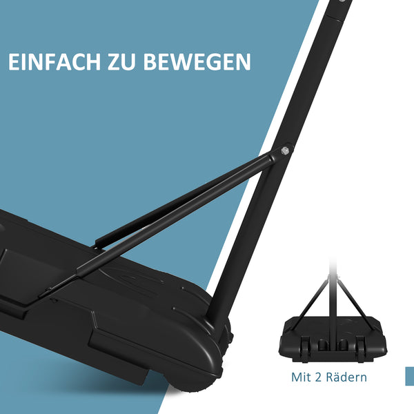 Basketballkorb höhenverstellbar mit Rollen 220-250cm Schwarz