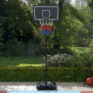 Basketballkorb höhenverstellbar mit Rollen 220-250cm Schwarz