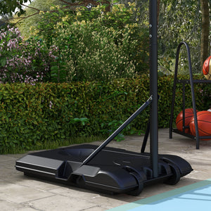 Basketballkorb höhenverstellbar mit Rollen 220-250cm Schwarz
