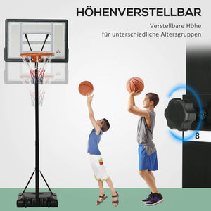 Basketballkorb höhenverstellbar mit Rollfunktion