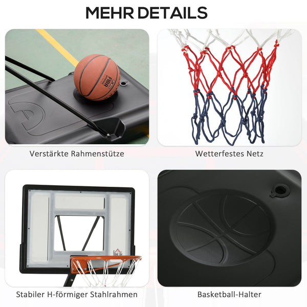 Basketballkorb höhenverstellbar mit Rollfunktion