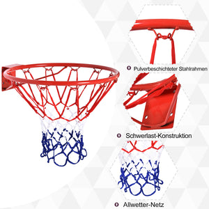 Basketballkorb mit Netz Stahl & Nylon 46cm