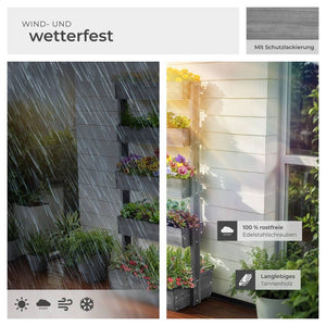 Vertikalbeet Flora grau 81 x 52 x 180 cm