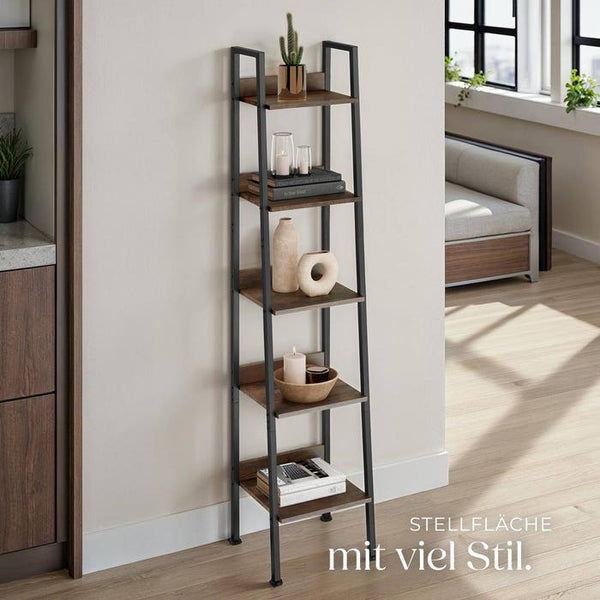 Leiterregal Folkestone Industrial Holz dunkel, rustikal 35,5 x 31,5 x 170,5 cm