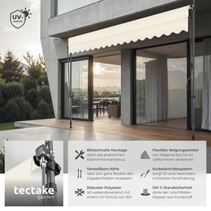 Klemmmarkise beige 400 x 180 cm