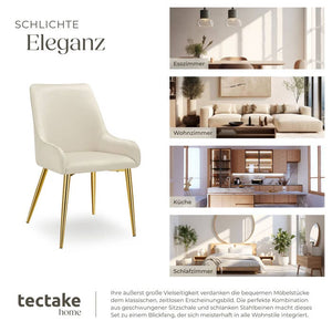 Polsterstuhl Avane, Samtoptik, Belastbarkeit 120 kg beige 6er Set