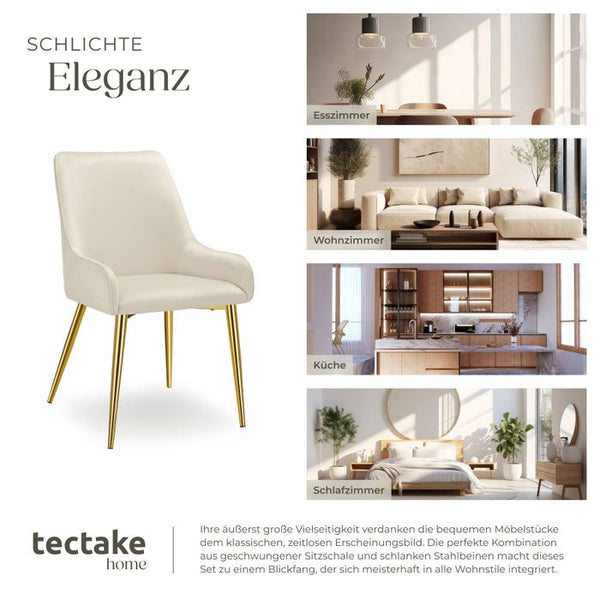 Polsterstuhl Avane, Samtoptik, Belastbarkeit 120 kg beige 6er Set