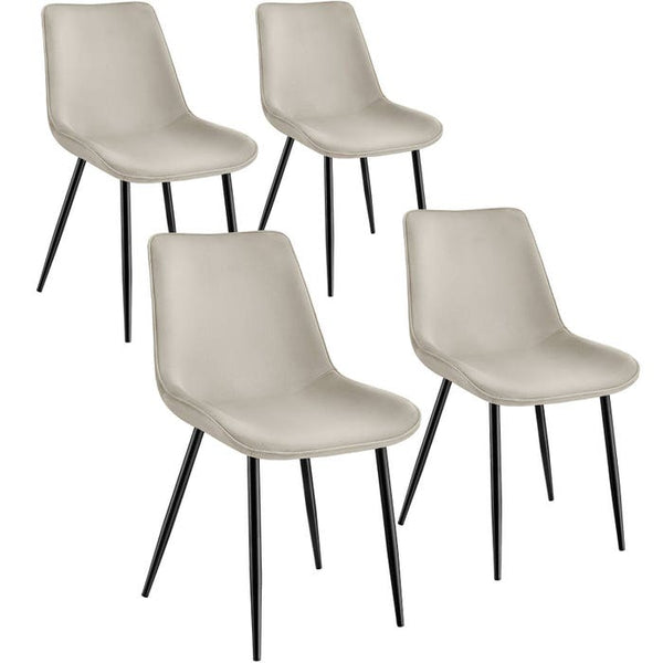 4er Set Stuhl Monroe Samtoptik creme