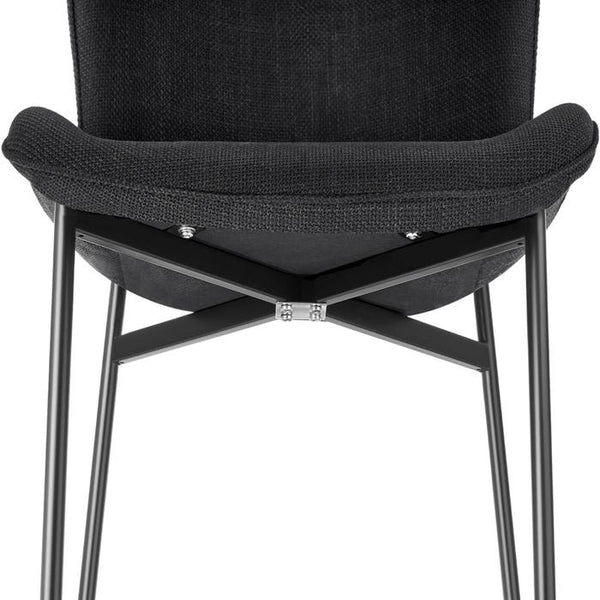 Polsterstuhl Tessa Webstoff schwarz/schwarz 4er Set