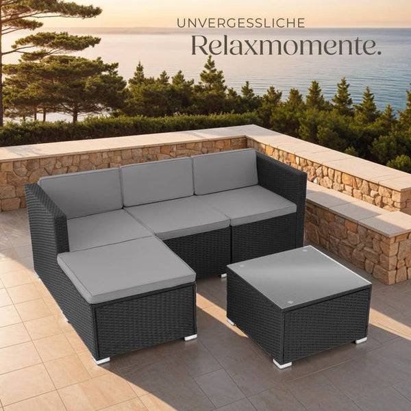 Rattan Lounge Lignano schwarz