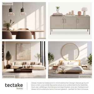 Sideboard Baker Metall abschliessbar braun 120 x 37,5 x 55,5 cm
