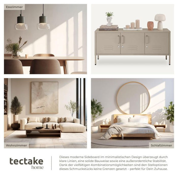 Sideboard Baker Metall abschliessbar braun 120 x 37,5 x 55,5 cm