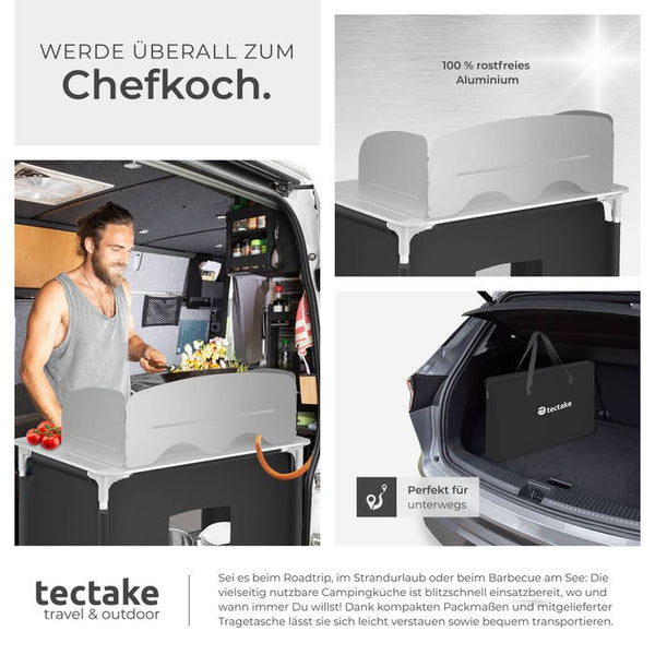 Camping kitchen 76x53.5x107cm black