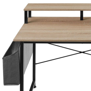 Schreibtisch mit Ablage und Stofftasche Industrial Holz hell, Eiche Sonoma 120 cm
