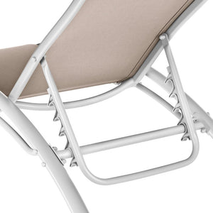 2x Gartenliegen, 5-stufig, beige
