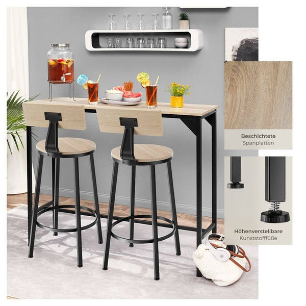 2 Barhocker Poole Industrial hellbraun