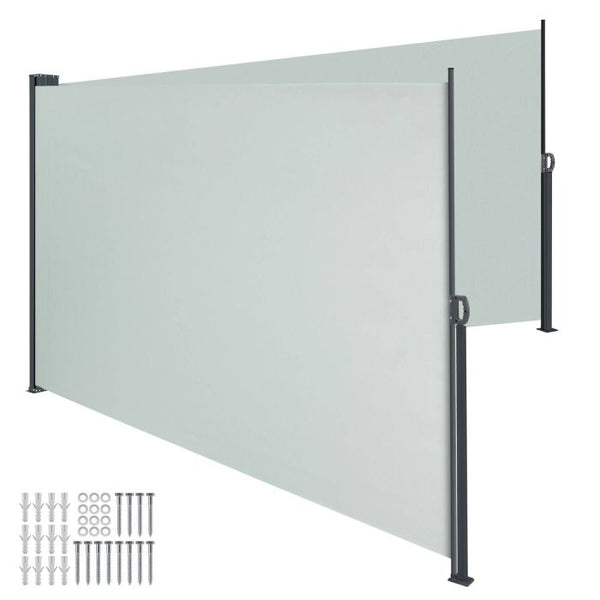 Doppel-Seitenmarkise grau 200 x 600 cm