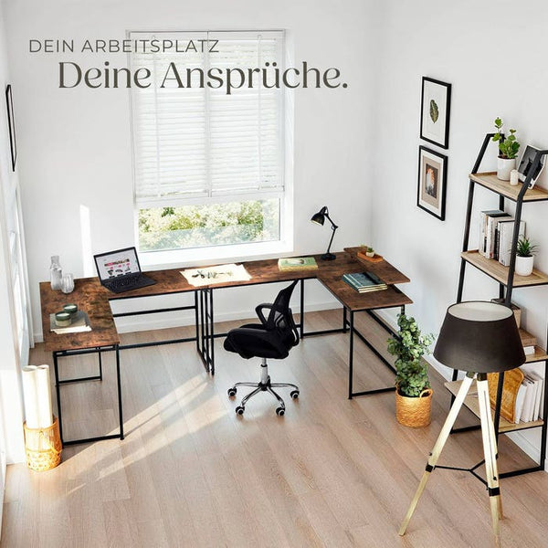 Schreibtisch Melrose Industrial Holz dunkel, rustikal