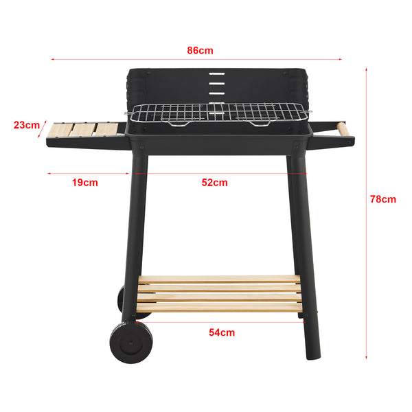 Carrello BBQ Grill Austin 78x86x30cm Nero