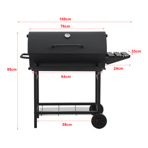 BBQ Cart Grill Dallas 95x108x61cm Black