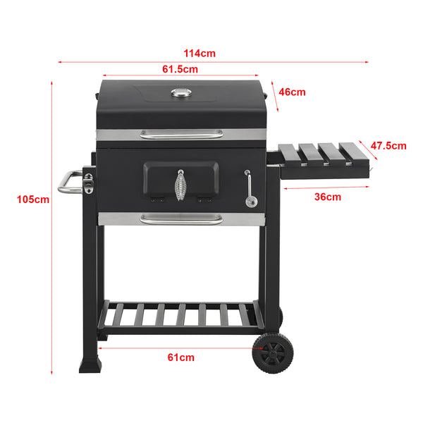 Chariot de barbecue Houston 105x114x47,5cm Noir