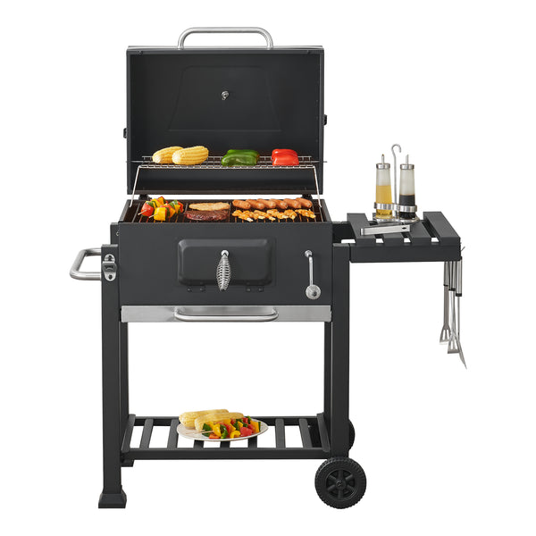 Chariot de barbecue Houston 105x114x47,5cm Noir