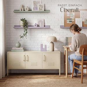 Sideboard Baker Metall abschliessbar beige 120 x 37,5 x 55,5 cm