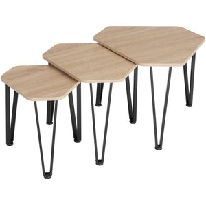 Beistelltisch-Set Torquay Industrial Holz hell, Eiche Sonoma