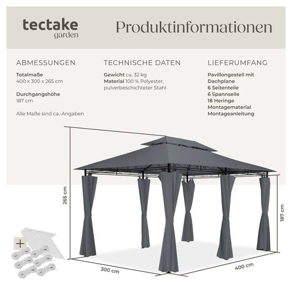 Gartenpavillon Emine anthrazit