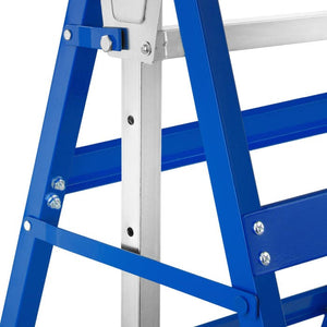2 cavalletti blu regolabili in altezza e pieghevoli