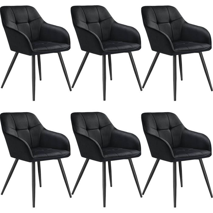 Esszimmerstuhl Marilyn schwarz/schwarz 6er Set
